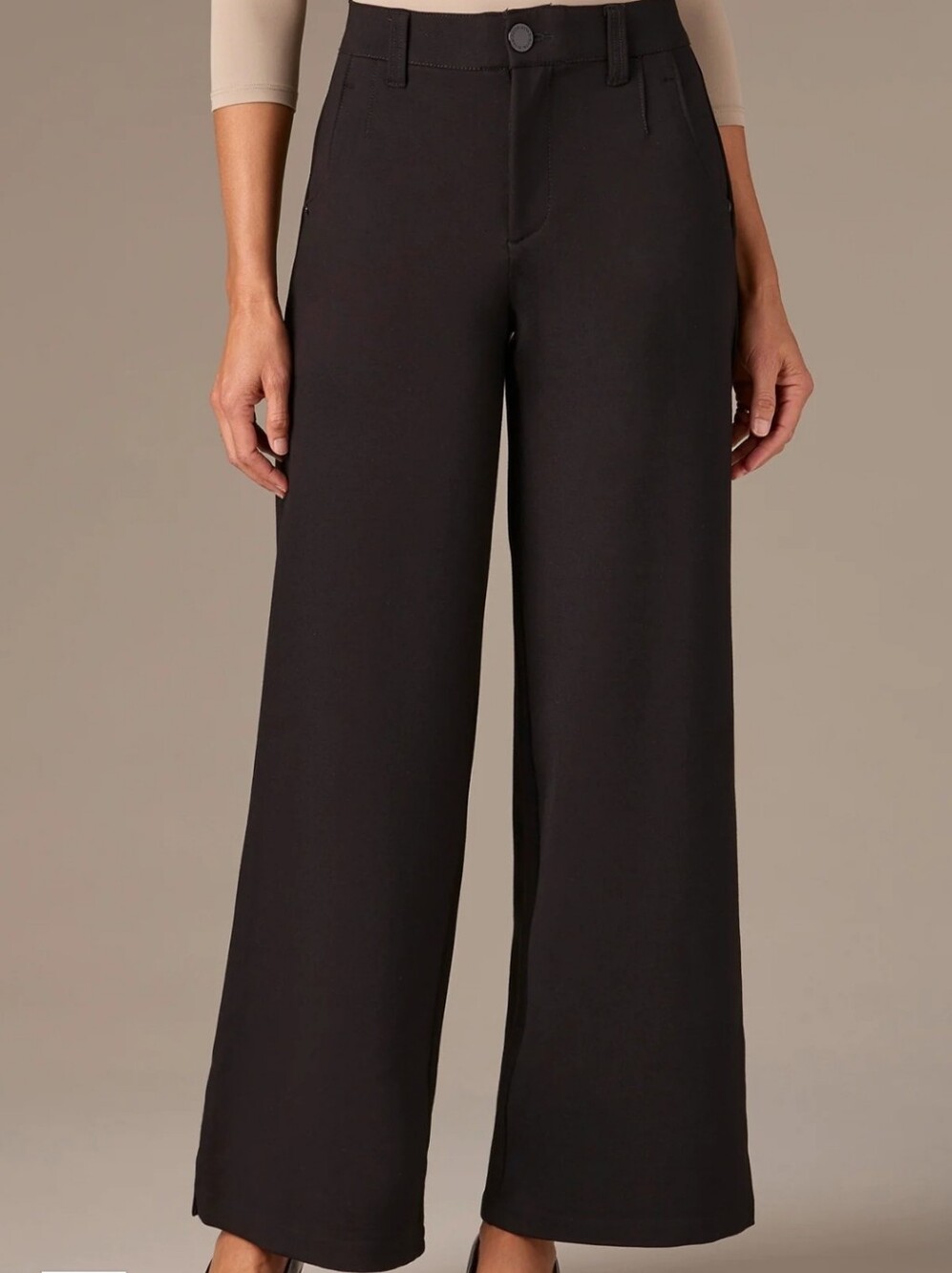 Wit & Wisdom Black Wide-Leg Pull-On Trousers